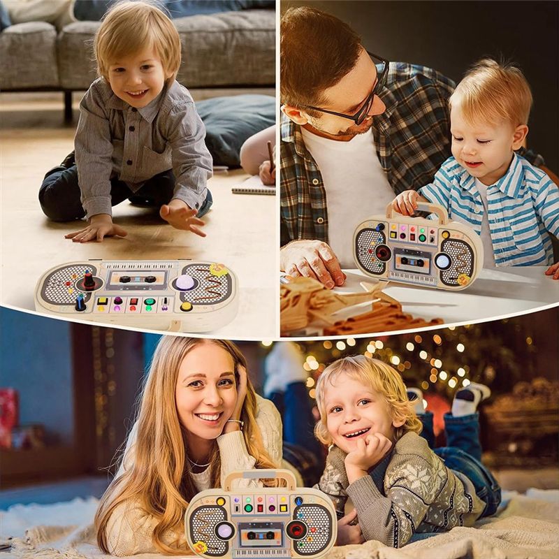 Montessori Wooden Busy Board Toddler - Деревянная развивающая доска Монтессори с 5