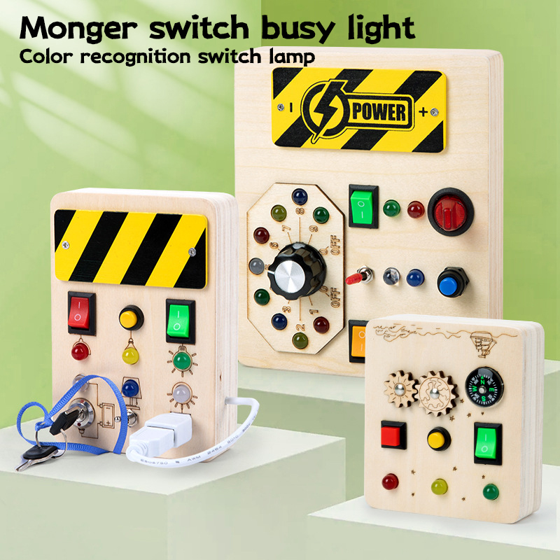 Montessori Wooden Busy Board Toddler - Монтессори-доска для развития сенсорных навыков у