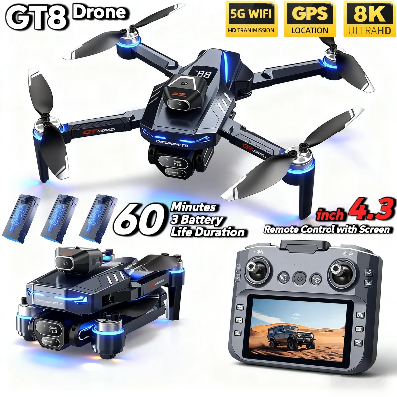 ГОРЯЧИЙ Для LSRC GT8 Дрон 4K П – обзор и цена Fpv Brushless Rc Drone 4K