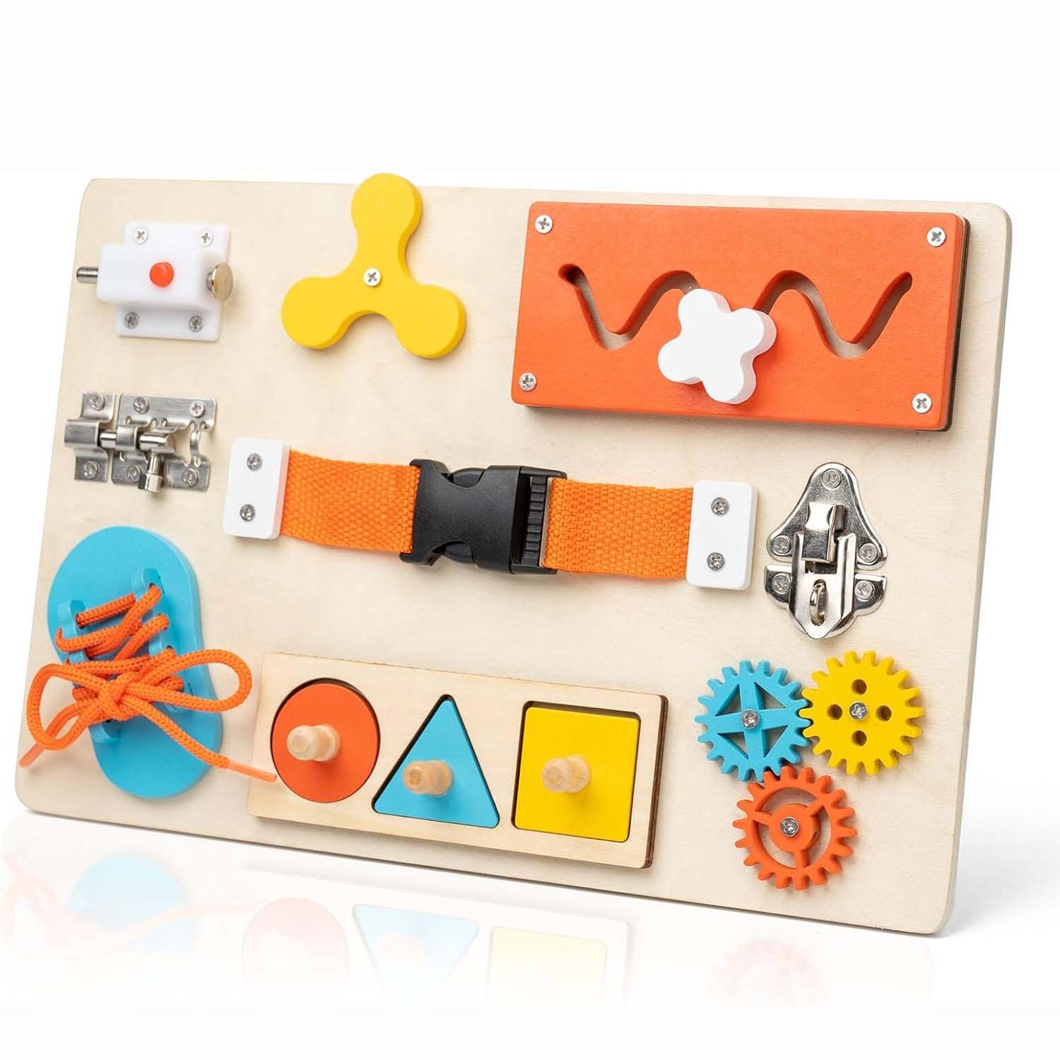 Доска Монтессори для малышей,  – обзор и цена Montessori Wooden Busy Board Toddler